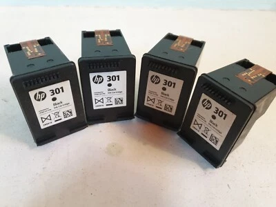 4 Cartuchos Usados Color Negro Para Impresoras Hp 301 - Imagen 1 de 2