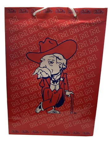 Ole Miss Mississippi Rebels Col Reb Very Rare XL Gift Bag Set Lot Of 6 Brand New Cover