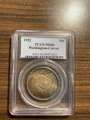 1952-P 50C PCGS MS 66 Washington Carver Silver Half Dollar Commemorative - Image 1 of 4
