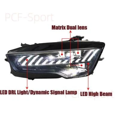 Conjunto de faros LED de giro secuencial DRL para Audi A7 C7 2015-2018 Foto 1 de 4