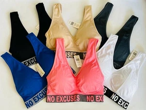 Lot 6 Pack Sports Bra Comfy Women's Seamless Wirefree Removable Pad Top Bras S/M - Picture 1 of 11