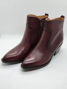 Patricia Nash - Leather Ankle Boots Booties - Suzanna - Merlot - Size 7.5 - Picture 1 of 10