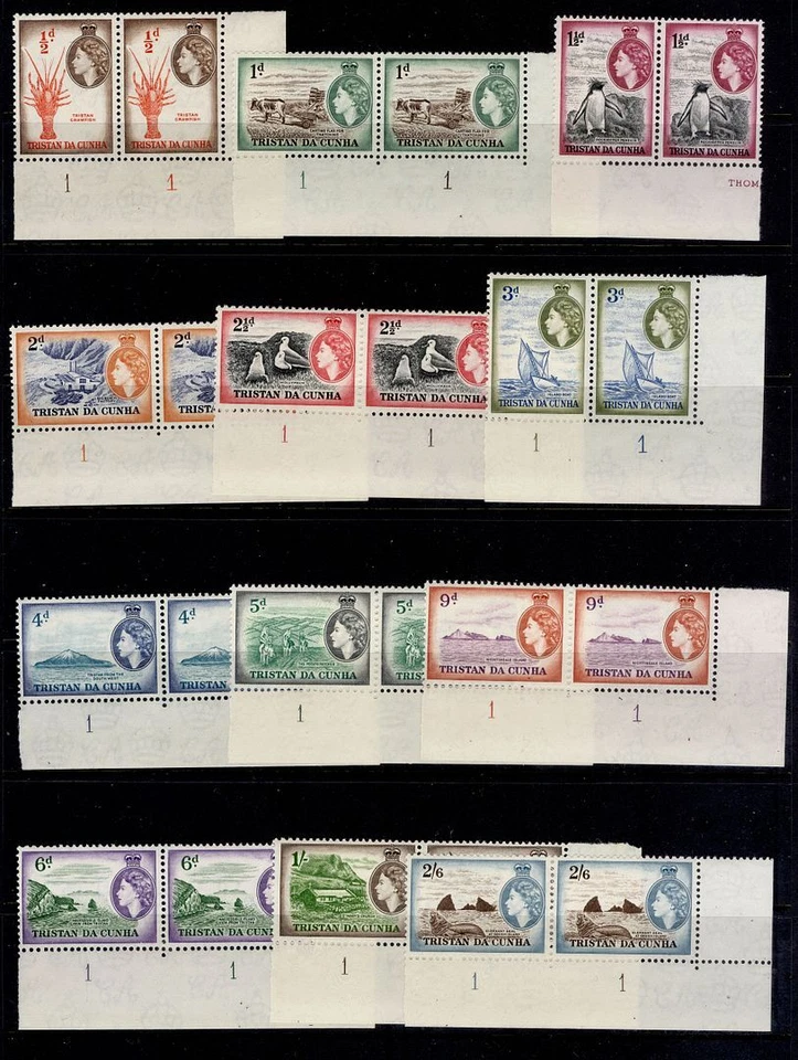 TRISTAN DA CUNHA QEII SG14-25, 1954 короткий набор - маргинальные пары, NH новом. Кошка £60 - Изображение 1 из 1