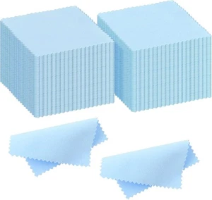 50 Pcs Jewellery Cleaning Cloth Soft Polishing Cloth Sterling Silver Platinum - Picture 1 of 7