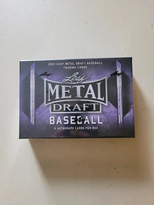 2021 Leaf METAL Draft BASEBALL Factory Sealed HOBBY Box-6 AUTOGRAPH ROOKIES! - Image 1 of 2