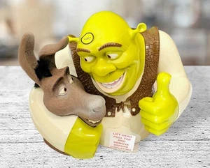 NEW Shrek 2 & Donkey Talking Cookie Jar Storage Container Plastic Four Phrases - Picture 1 of 2