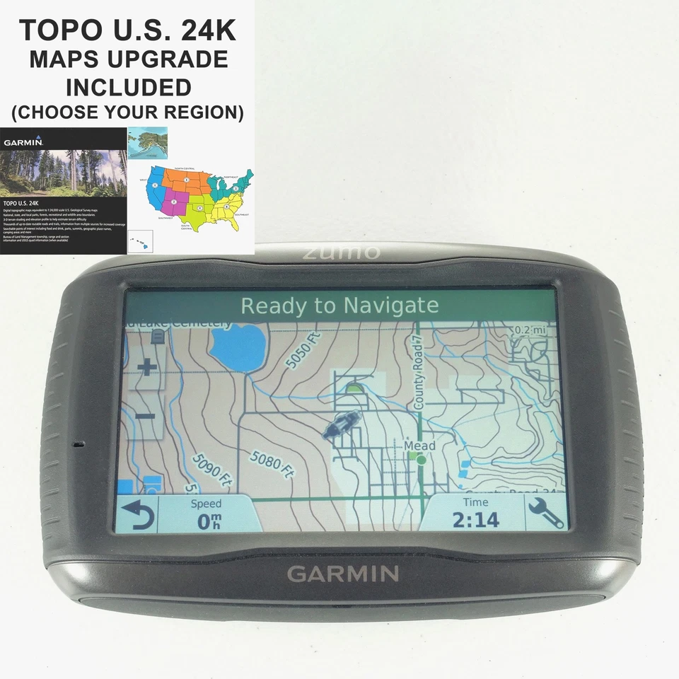 Garmin ZUMO 595LM GPS w/ Maps Upgrade TOPO U.S. 24K High Detail Topographic - Image 1 of 4