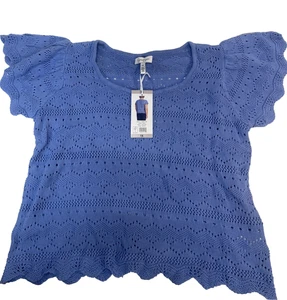 Jessica Simpson Blue Lace Top 1X Style #PJSWS17100 NWT Excellent Condition - Picture 1 of 6