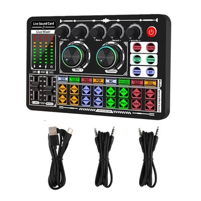 F999 Podcast Recording Equipment Live Sound Card Mixer Voice Easy To Operate - Image 1 of 4