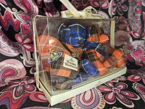 VIVIENNE WESTWOOD 2x Teddy Bears & Plaid HANKERCHIEF! ~ Japanese Designer Gift - Picture 1 of 15