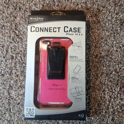 Nite Ize Connect Case for iPhone 4/4S CNT-IP4-12TC Pink W/ Clip Brand New - Image 1 of 4