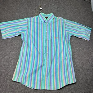 Vintage 90’s Button Up Shirt Duxbak Original Colorful Striped Large L - Picture 1 of 7