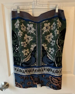 Anthropologie MOTH Wollmischung Bleistiftrock Damen mehrfarbig Blumenmuster GRÖSSE L - Bild 1 von 3