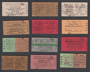 TWELVE Old Rail Tickets Córas Iompair Éireann CIE Irish Railiway Ireland Eire - Picture 1 of 2