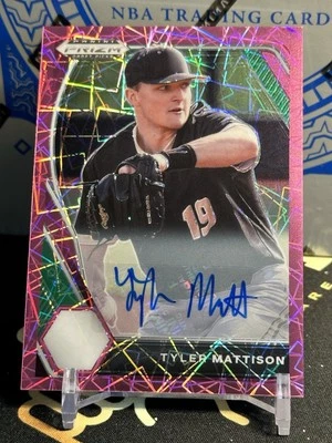 Tyler Mattison 2021 Panini Prizm Draft Pink Velocity Auto Tigers - Image 1 of 2