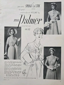 1954 Mujeres Peg Palmer Bordado Nylon Primavera Vestidos Jean Patchett Anuncio - Imagen 1 de 1