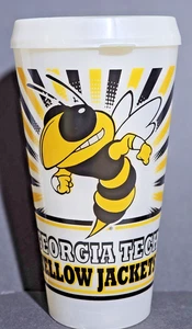 Vaso chaquetas amarillas vintage Team Spirit Georgia Tech de EE. UU. sin pajita coleccionable - Imagen 1 de 9