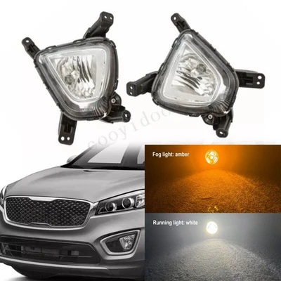 LED Amber Front Fog Lamp w/White Running Light For 2016-2018 Kia Sorento LX/EX - Image 1 of 4