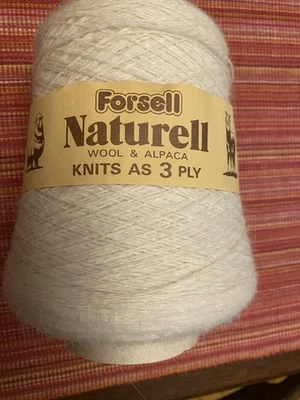 Forsell Naturell Wool and Alpaca 400g Cone 3 Ply Yarn - Image 1 of 4