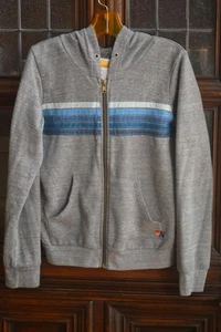 Boy's Youth Aviator Nation 5 Blue Stripe Heather Gray Hoodie Sweatshirt sz.14 - Picture 1 of 5