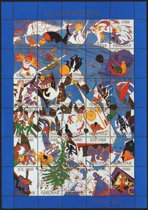 Faroe Islands Christmas Sheet 1988 MNH - Picture 1 of 1