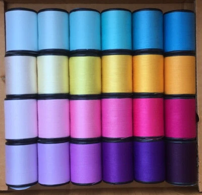 Sewing Thread Colorful Shades Colors All Purpose Spun Polyester 600 Yards Craft  - Image 1 of 4