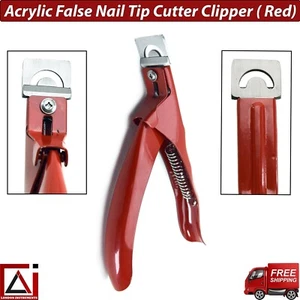 Acrylic 3 Ways False Nail Tip Cutter Clipper Slicer Nails Edge Tip Trimmer Red - Picture 1 of 6