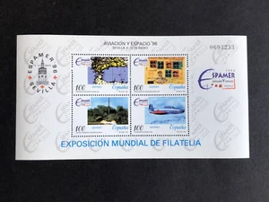 España 1996 sello en hoja bloque de Aviación y Espacio MNH - Imagen 1 de 2