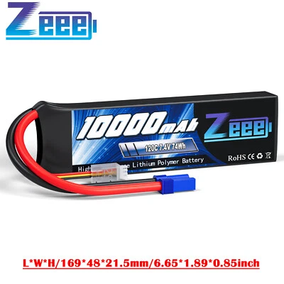 Zeee 2S Lipo Akku 10000mAh 7.4V 120C EC5 softcase für RC Auto Truck Flugzeug FPV - Bild 1 von 4
