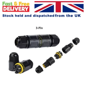 2/3 Pins IP68 Waterproof Electrical Cable Wire Connector Outdoor Underwater Plug - Picture 1 of 4