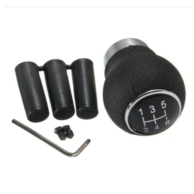 Car Accessories Aluminum Manual Gear Shift Knob Shifter Lever 5 Speed Leather - Image 1 of 4