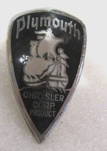 Vintage Plymouth Chrysler Corp Radiator Badge Emblem Sailing Ship Metal Original - Picture 1 of 3
