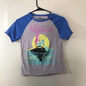 Disney "The Little Mermaid" youth size XS shirt blue/gray - Picture 1 of 9