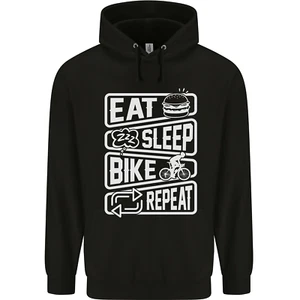 Cycling Eat Sleep Bike Repeat Funny Bicycle Childrens Kids Hoodie - Picture 1 of 37