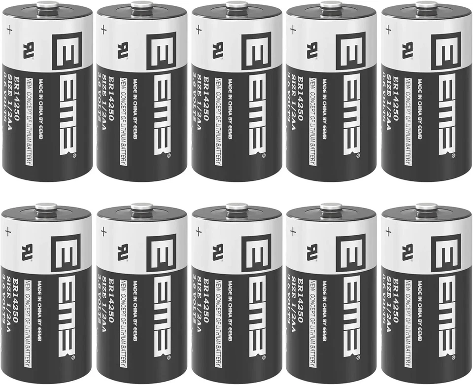 10x Batería EEMB Batería Litio | 3.6V 1200mAh 1/2AA | ER14250 Pack de 10