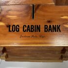 Log Cabin Bank Jackson Hole Wyoming Cedar Vintage 7x5x7 Inches Red Plug