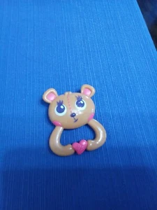 Hasbro Baby Alive Teddy Bear Rattle Tan Pink Heart Replacement Accessory Toy - Picture 1 of 2