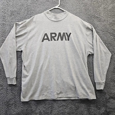 SOFFE US Army Long Sleeve T Shirt Reflective Gray Vintage Made in USA Men 2XL - Image 1 of 4