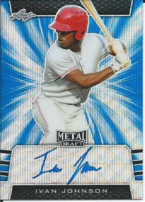 2019 Leaf Metal Draft Baseball IVAN JOHNSON #BA-IK1 Blue Wave Autograph 20/20 - Image 1 of 2