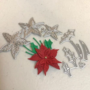 Metal Cutting Dies Christmas Flowers Leaves Scrapbook Paper Mould Stencils Craft - Picture 1 of 12