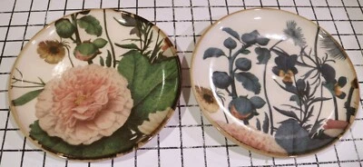 Pier 1 Imports Spring Moody Blooms Floral Salad Plates Set of 2 - Image 1 of 4