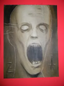TORMENTED ALEXANDER X Horror Dark Art tERROR Demon Zombie Weird Painting OOAK - Picture 1 of 4