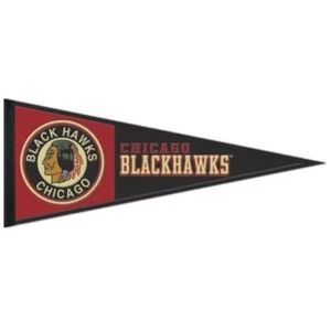 Chicago Blackhawks Throwback NHL Embroidered Wool 13" X 32" Pennant - Picture 1 of 1