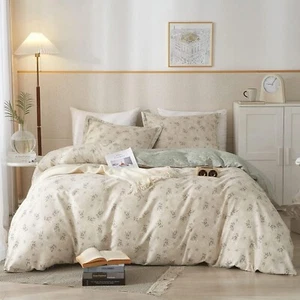 Full Size VM VOUGEMARKET Vintage Flower Cotton Duvet Cover Set: 1 cover 2 shams - Bild 1 von 3