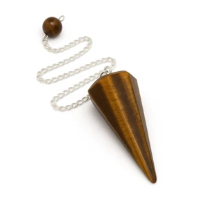 Tigers Eye Pendulum Dowser Crystal Gemstone Reiki Stress Release Stone - Picture 1 of 21