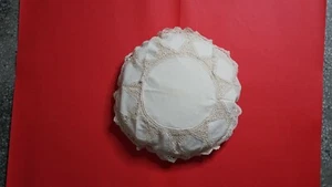 LINEN LACE CUSHION COVER BEIGE COLORED 22 inches handmade - Picture 1 of 1
