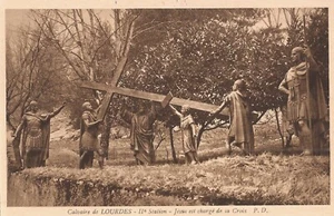 Lourdes, FRANCE - II Station of the Cross - Jesus Takes Up Cross - Sepia - Picture 1 of 2