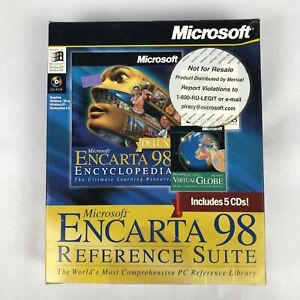 Microsoft Encarta 98 Reference Suite Software 5 CD-ROM Win 95 98 NT NIB Vintage