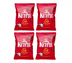 4 X KETTLE Chips Sweet Chilli Sharing Crisps Snacks 130g - Picture 1 of 3
