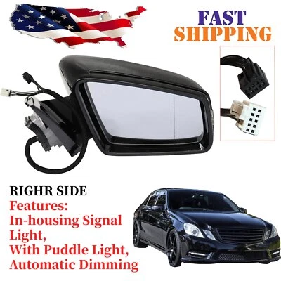 ESPEJO RETROVISOR PASAJERO LATERAL DERECHO MERCEDES 2010-2016 E350 E550 E400 SEDÁN NEGRO Foto 1 de 4